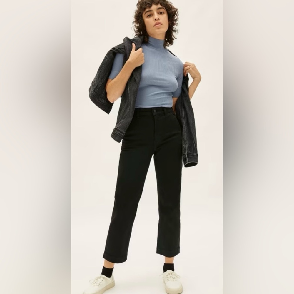 Everlane Straight-Leg Crop Pants Regular Black 12